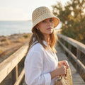 Chapeau de Plage Coréen en Paille — Bob Tissage Panama, Femme, 3 Coloris