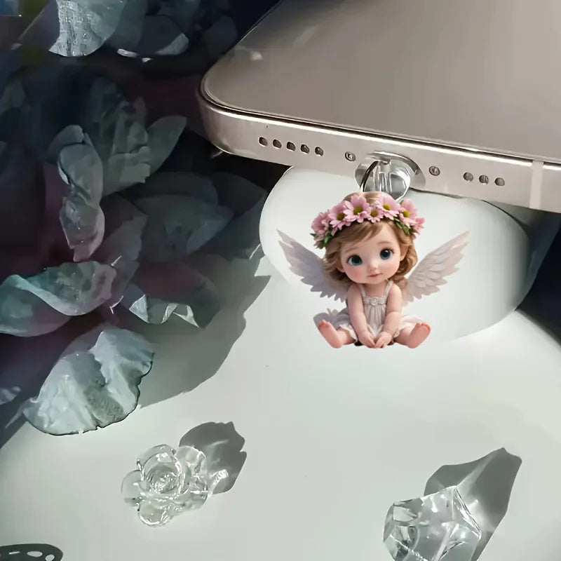 Bouchon Anti-Poussière Décoratif Ange & Papillon – Cache-Port iPhone & USB-C