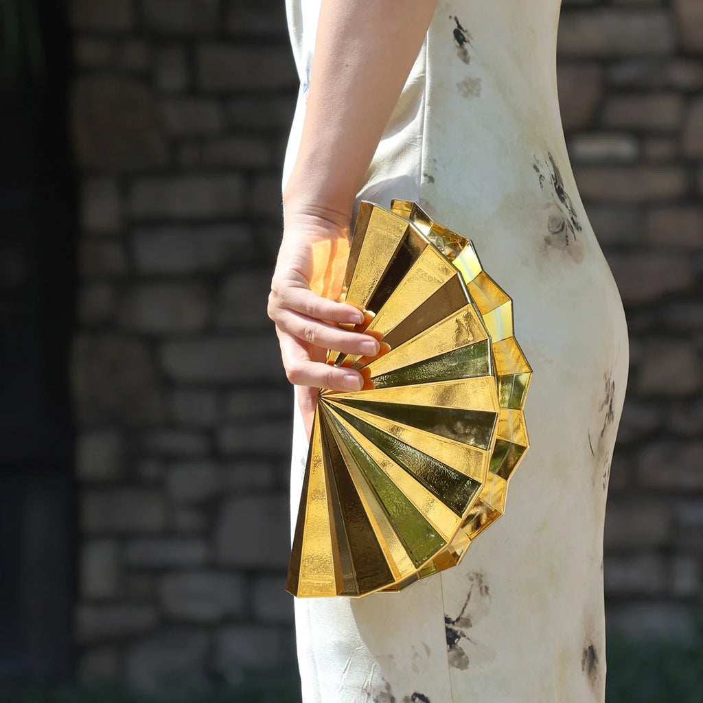 Sac Clutch Doré Luxe Soirée Mariage — Pochette Bandoulière Femme Fête