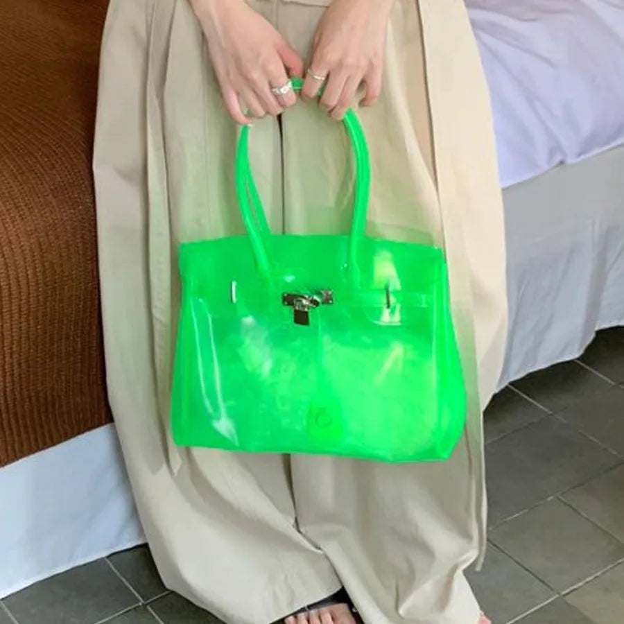 Sac Jelly Y2K — Tote Bag PVC Imperméable Couleurs Bonbon Été 2026