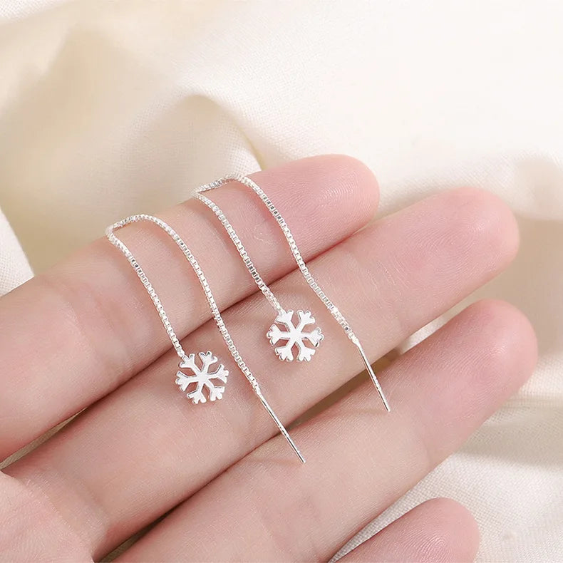Boucles d'Oreilles Pendantes Zircon Cristal — Ear Line Rose Gold Femme