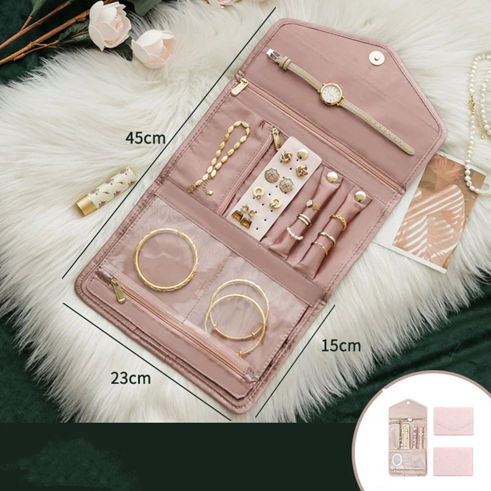 Organiseur Bijoux Voyage Pliable — 5 Compartiments