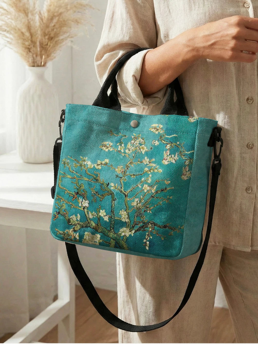 Tote Bag Van Gogh Fleurs d’Amandier — Sac Cabas Artistique Femme