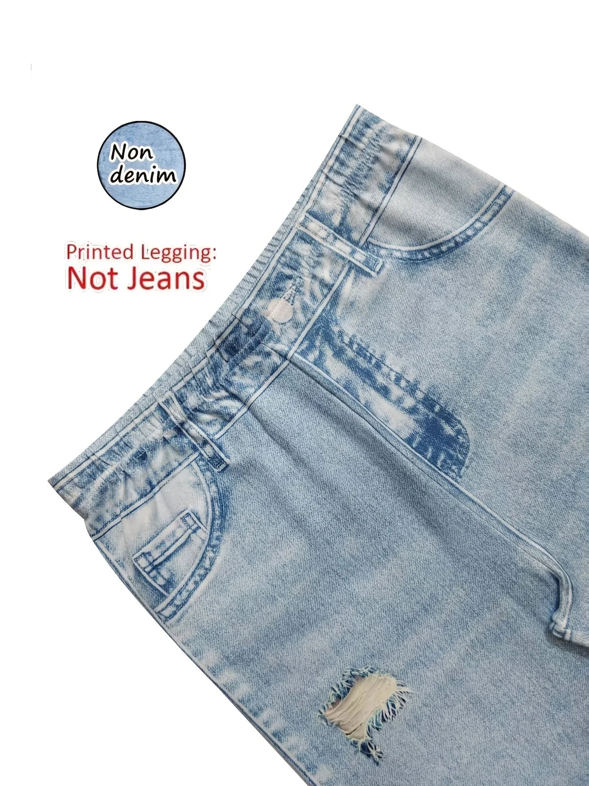Legging Capri Imitation Denim Femme – 7/8 Slim Breathable Sport Yoga & Plage