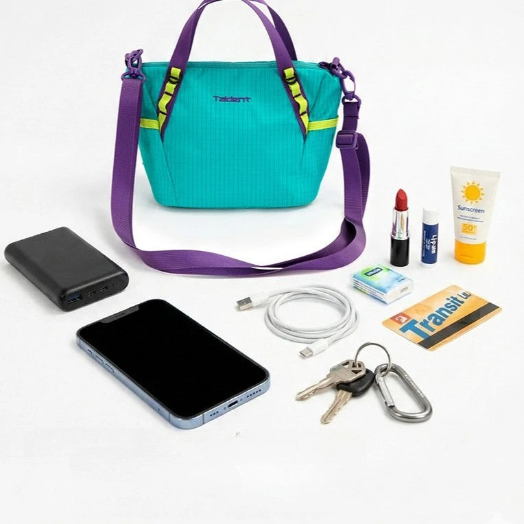Sac Convertible Nylon Bicolore Léger — Tote Bag Bandoulière Épaule Femme