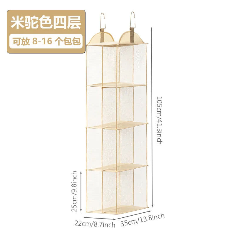 Organiseur Sacs À Main Suspendu Anti-Poussière Multicouche — Rangement Armoire Dressing