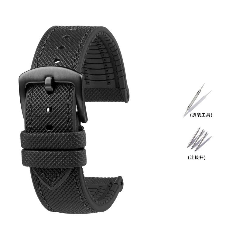 Bracelet de Montre en Caoutchouc – Compatible TAG Heuer F1 / Gulf / Aquaracer / Monaco – 20 à 24mm