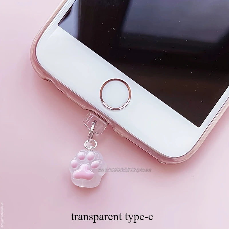 Bouchon Anti-poussière Griffe de Chat Kawaii — Port Lightning & USB-C