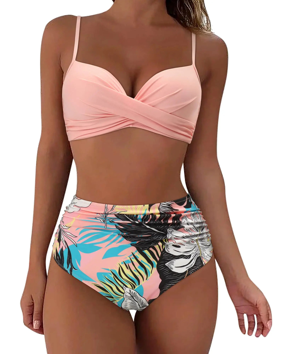 Bikini Vintage Taille Haute Push-Up 2026 — Imprimé Femme