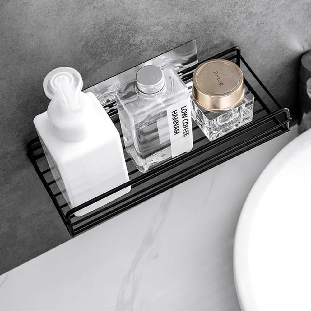 Étagère d'Angle Salle de Bain & Cuisine – En Fer, Sans Perçage