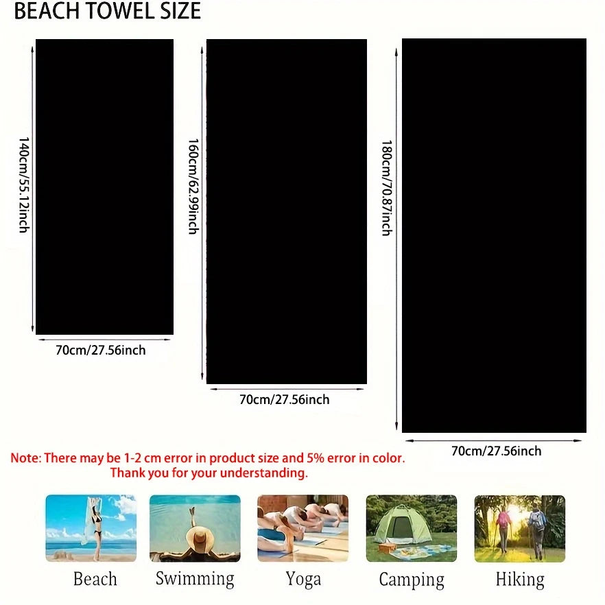 Serviette de Plage Coucher de Soleil sur l’Océan — Séchage Rapide, Anti-UV, Anti-Sable