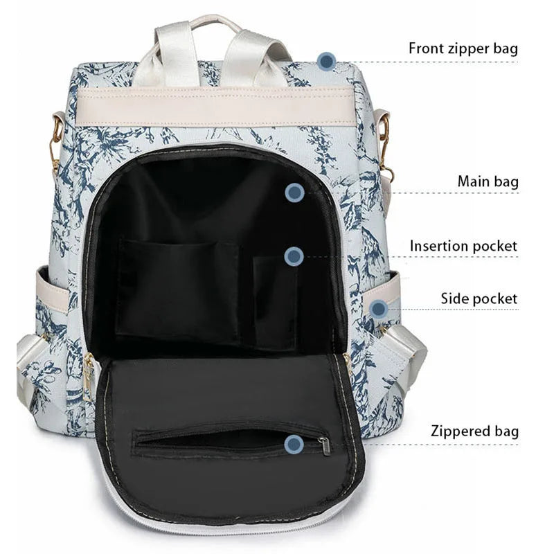 Sac à Dos Tendance Femme — Grande Capacité Cuir PU Style Rétro