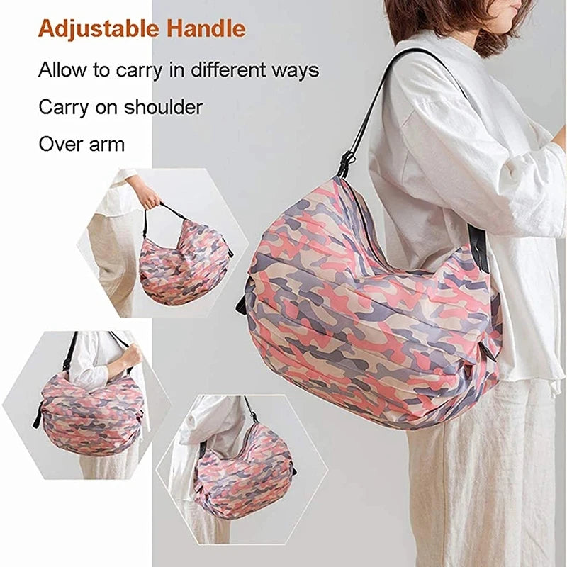 Sac Shopping Pliable Grande Capacité — Tote Bag Nylon Multifonction Plage & Voyage