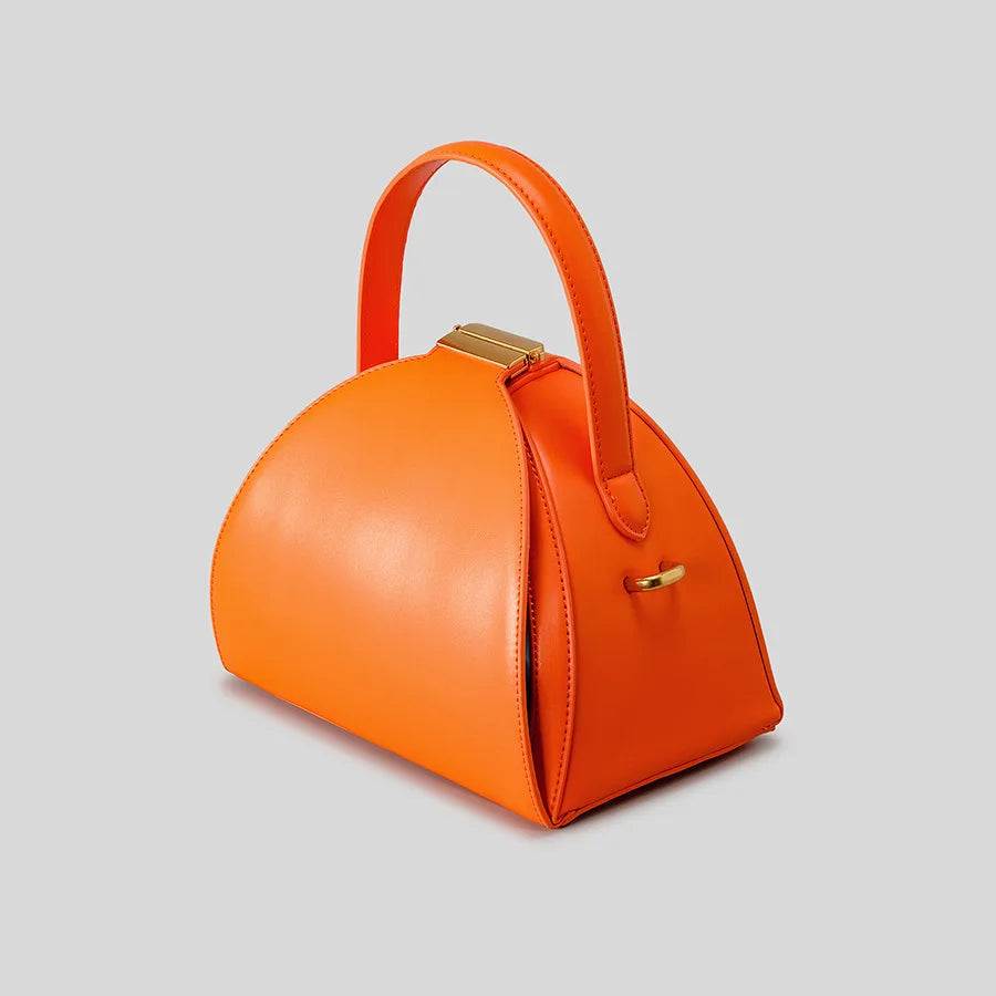 Sac Box Semi-Circulaire — Sac À Main Cuir Vegan PU Femme Forme Originale
