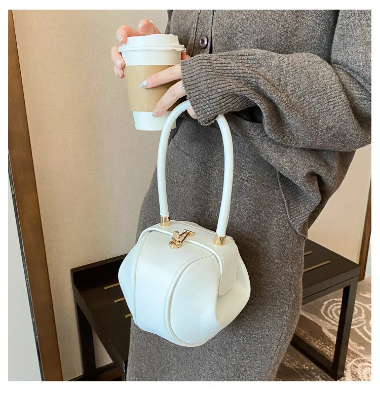 Sac Seau PU Couleur Unie Rétro — Sac À Main & Bandoulière Femme Tendance