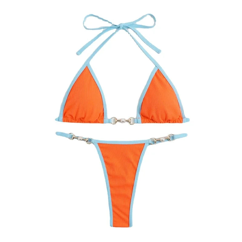 Bikini Deux Pièces Imprimé Aléatoire — Push-Up Femme