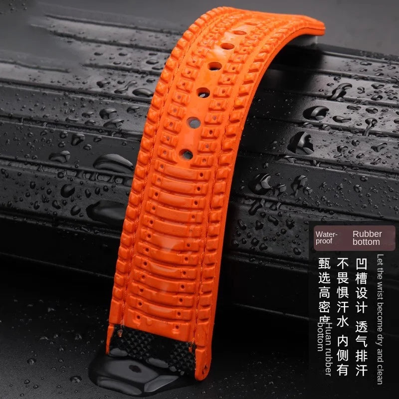 Bracelet de Montre en Caoutchouc – Compatible TAG Heuer F1 / Gulf / Aquaracer / Monaco – 20 à 24mm