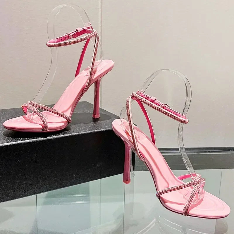 Sandales Talon Fin Sexy Femme 2025 — Bout Ouvert Brides Fines Soirée & Casual