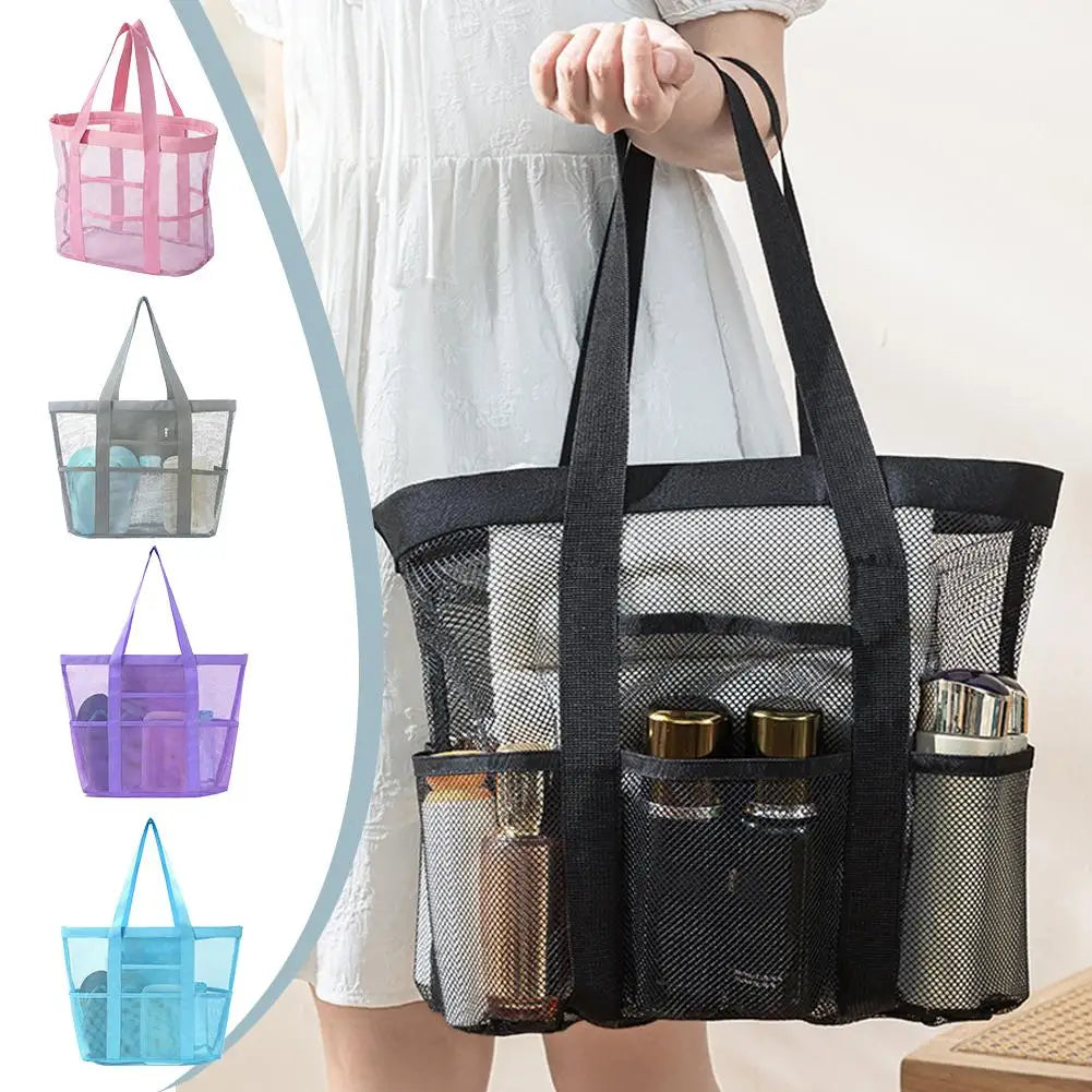 Sac de Plage Mesh – Grande Capacité, Pliable & Séchage Rapide
