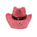 Chapeau de Cowboy Tendance Ajouré — Fait Main en Paille, Style Boho Plage Unisexe