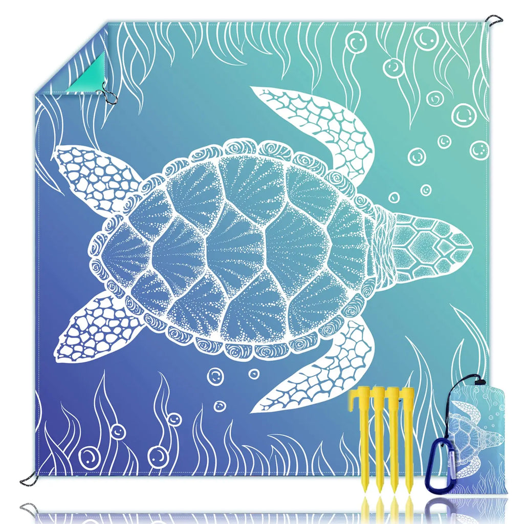 Tapis de Plage XXL Anti-Sable & Imperméable — 200×210 cm, Léger & Portable