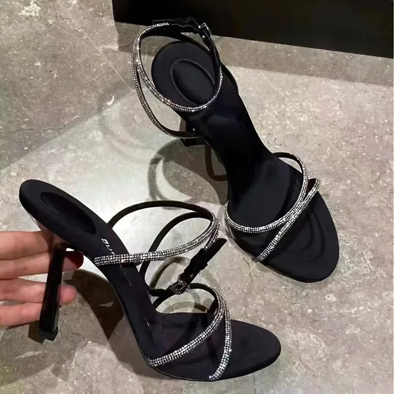 Sandales Talon Fin Sexy Femme 2025 — Bout Ouvert Brides Fines Soirée & Casual