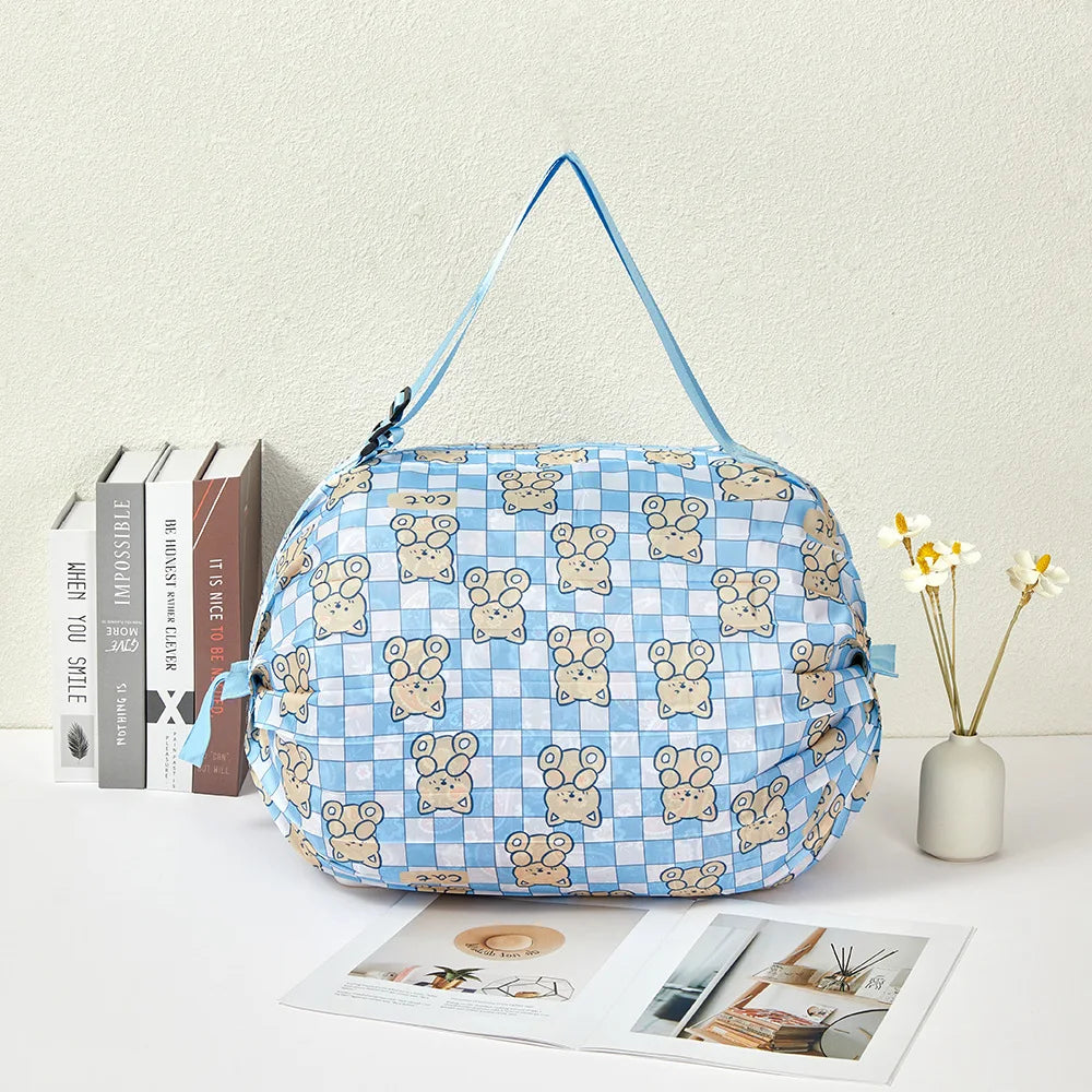 Sac Shopping Pliable Grande Capacité — Tote Bag Nylon Multifonction Plage & Voyage