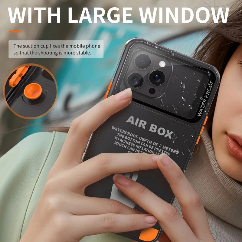 Coque Étanche IP68 avec Fenêtre Photo — Tactile Sous l’Eau, iPhone XS à 17 Pro Max