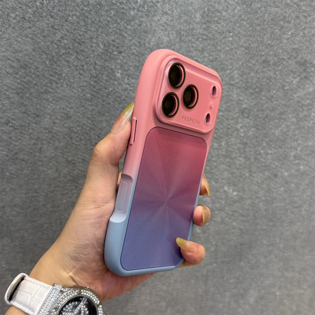 Coque iPhone Effet Laser Dégradé Candy — Antichoc Acrylique Anti-Empreintes iPhone 13 à 17 Pro Max