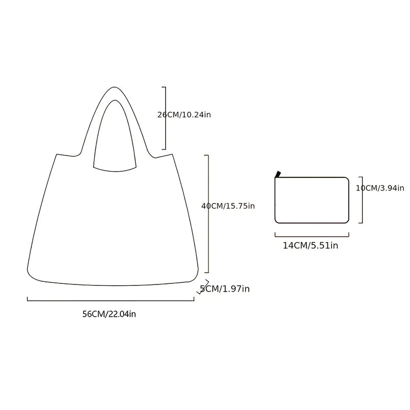 Sac Shopping Pliable Réutilisable — Tote Bag Nylon Portable Femme