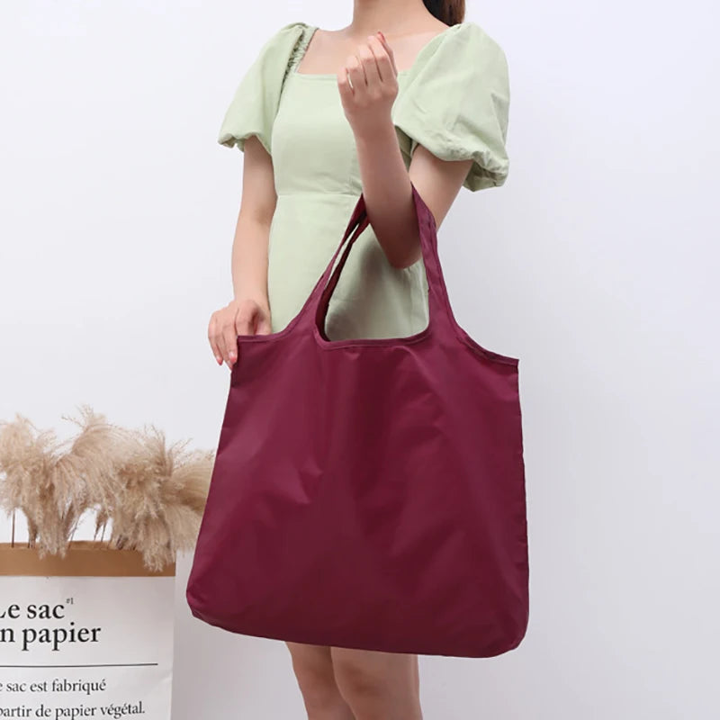 Grand Sac Shopping Éco-Responsable Pliable — Tote Bag Oxford Réutilisable