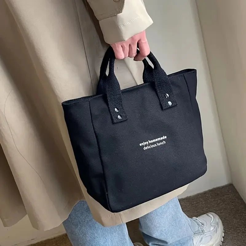 Tote Bag Canvas Classique Couleur Unie — Sac Épaule Femme Bureau Quotidien