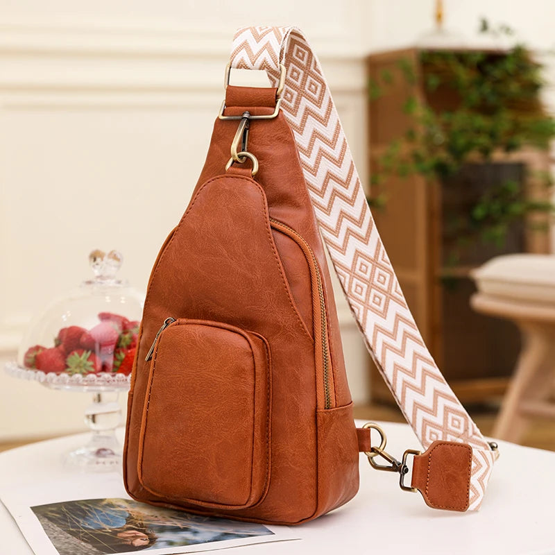 Sac Bandoulière Cuir PU — Sac Poitrine Imperméable Femme Casual