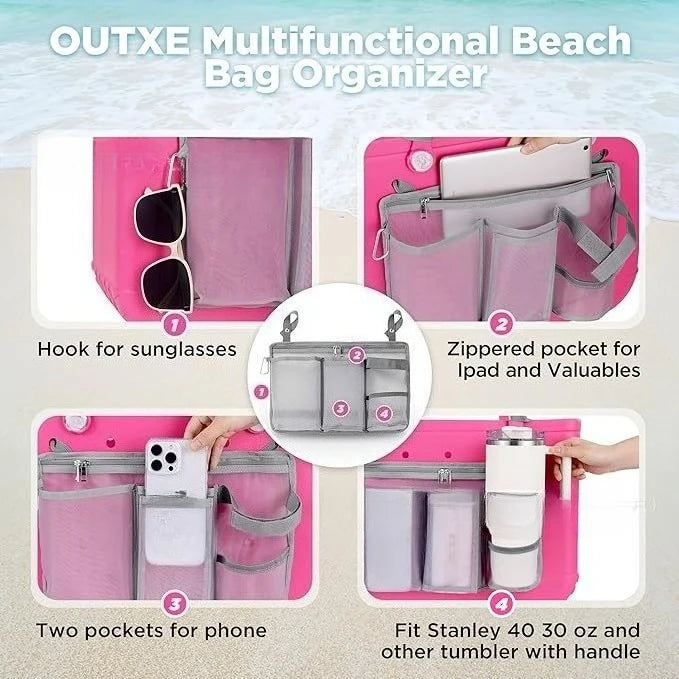 Organiseur Filet Universel pour Grand Sac — Insert de Rangement Plage, Voyage & Sac à Langer