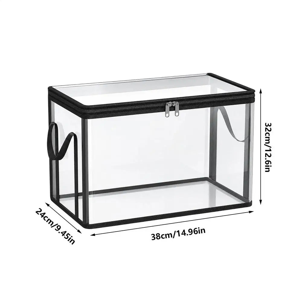 Boîte de Rangement Transparente Empilable en PVC – Grande Capacité