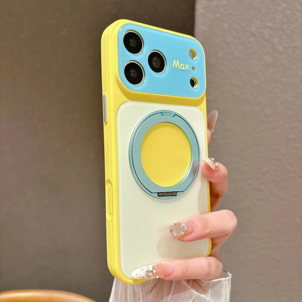 Étui Protection Verre & Anneau Magnétique — iPhone 13 à 18 Pro Max, Chargement Sans Fil