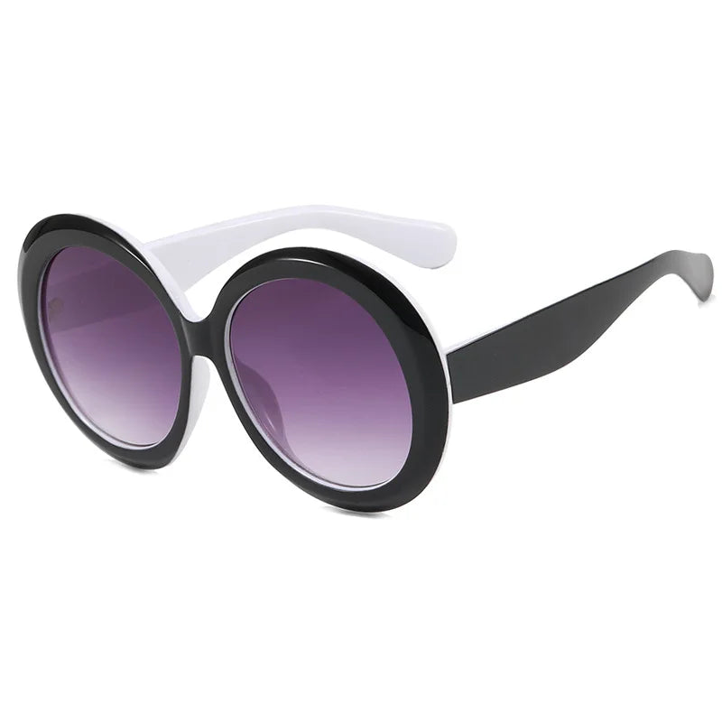 Lunettes de Soleil Rondes Oversize — Grande Monture Acétate, UV400, Style Luxe Unisexe, 9 Coloris