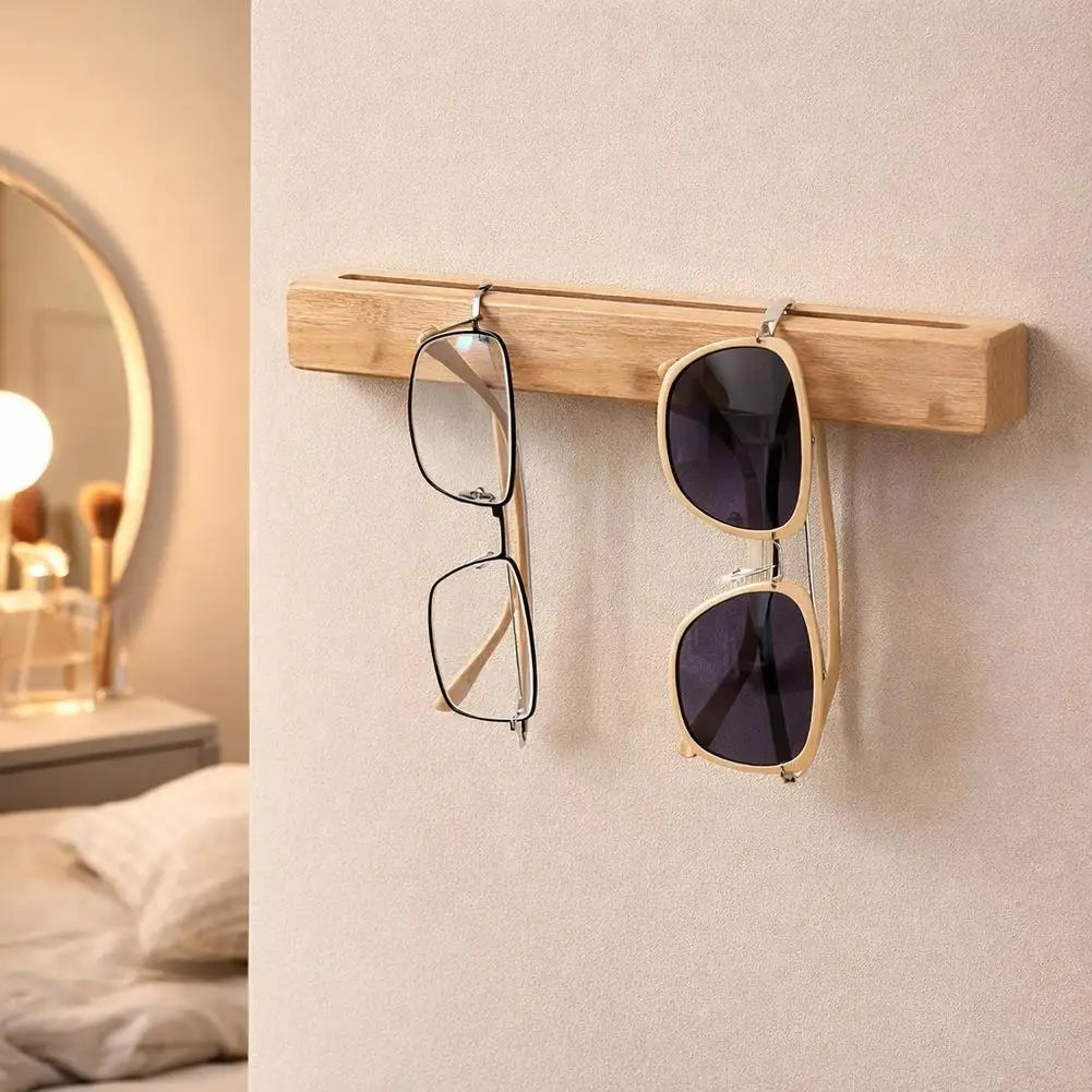 Étagère à Lunettes Murale en Bois – Présentoir Décoratif