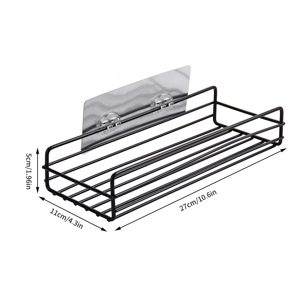Étagère d'Angle Salle de Bain & Cuisine – En Fer, Sans Perçage