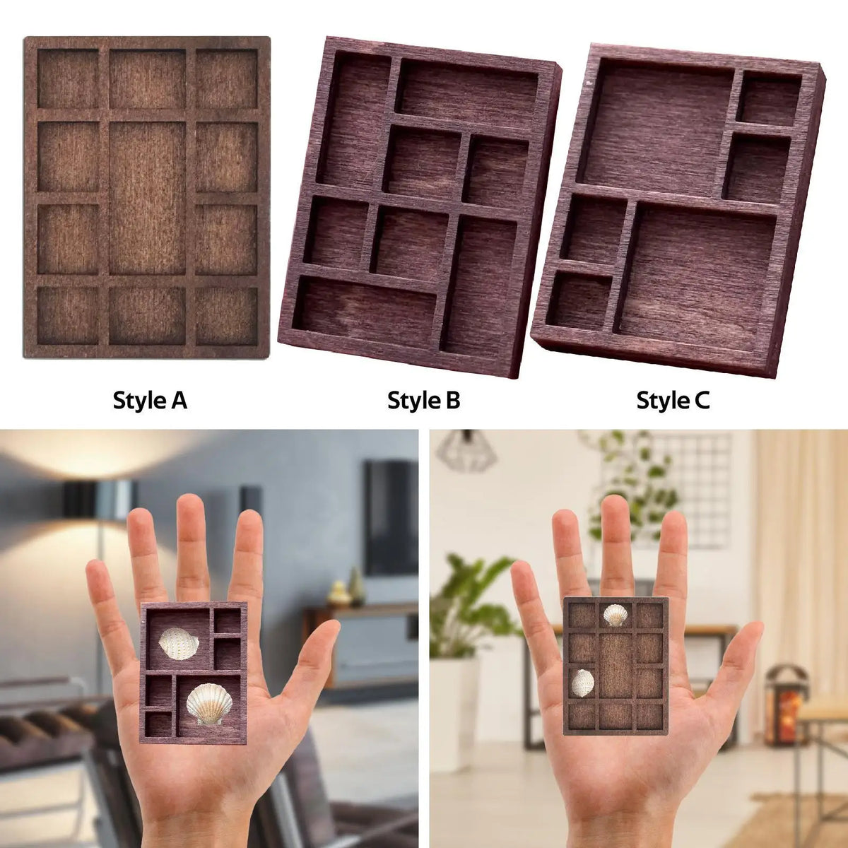 Mini Étagère à Bijoux Portable en Bois – Rangement Colliers, Bagues & Accessoires