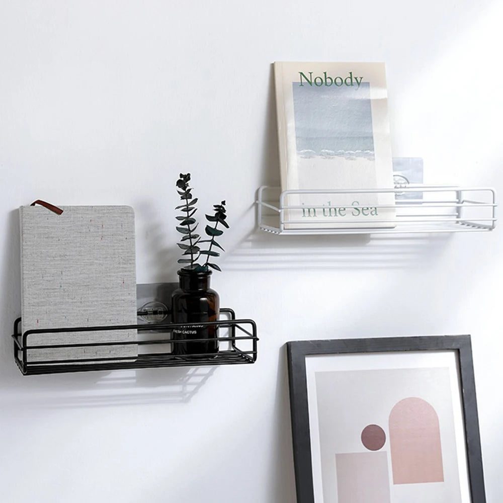 Étagère d'Angle Salle de Bain & Cuisine – En Fer, Sans Perçage
