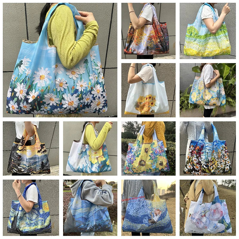 Sac Shopping Pliable Réutilisable — Tote Bag Nylon Portable Femme