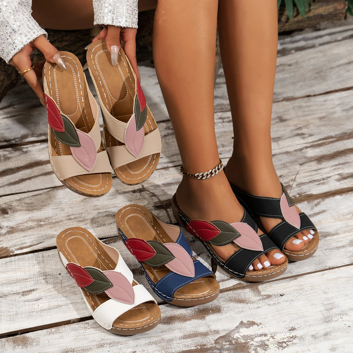 Sandales Cuir Femme Été 2025 — Légères & Antidérapantes Confort