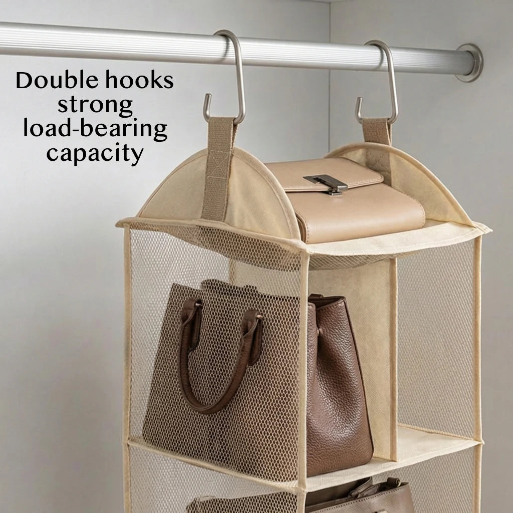 Organiseur Sacs À Main Suspendu Anti-Poussière Multicouche — Rangement Armoire Dressing