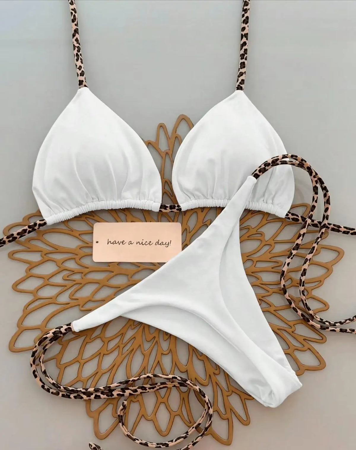 Bikini Bandeau Couleur Unie Tanga — Maillot 2 Pièces Femme Été