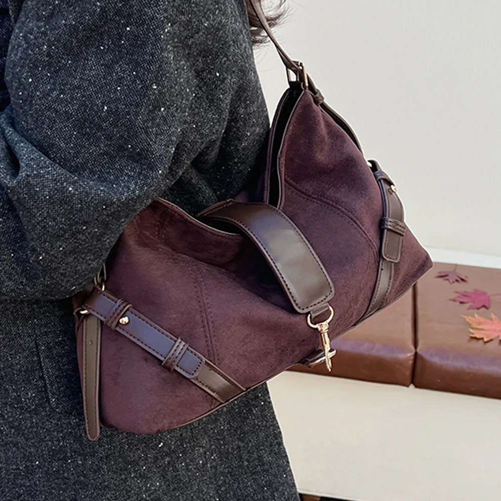 Sac Bandoulière Daim Léopard Patchwork — Crossbody Souple Femme Tendance