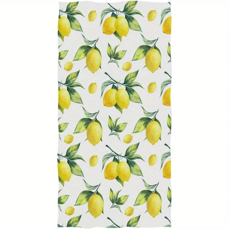 Serviette de Plage Motif Citron — Séchage Rapide, Anti-UV & Coupe-Vent