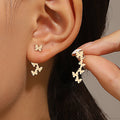 Boucles d'Oreilles Géométriques Carrées — Puces Triangles Détachables Acier Femme
