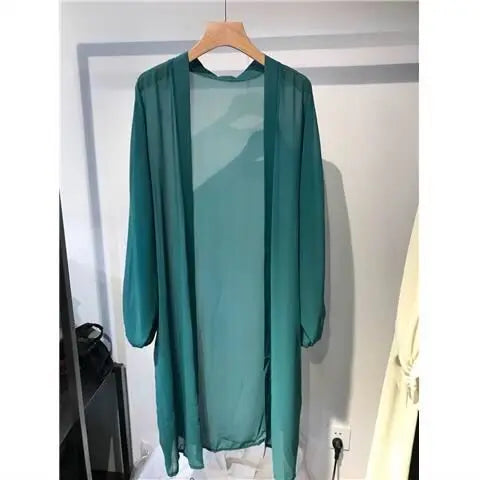 Paréo Cardigan Chiffon Femme — Cover-Up Plage Style Coréen, Anti-UV & Léger