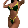 Maillot Une Pièce Halter Bicolore — Femme Sexy